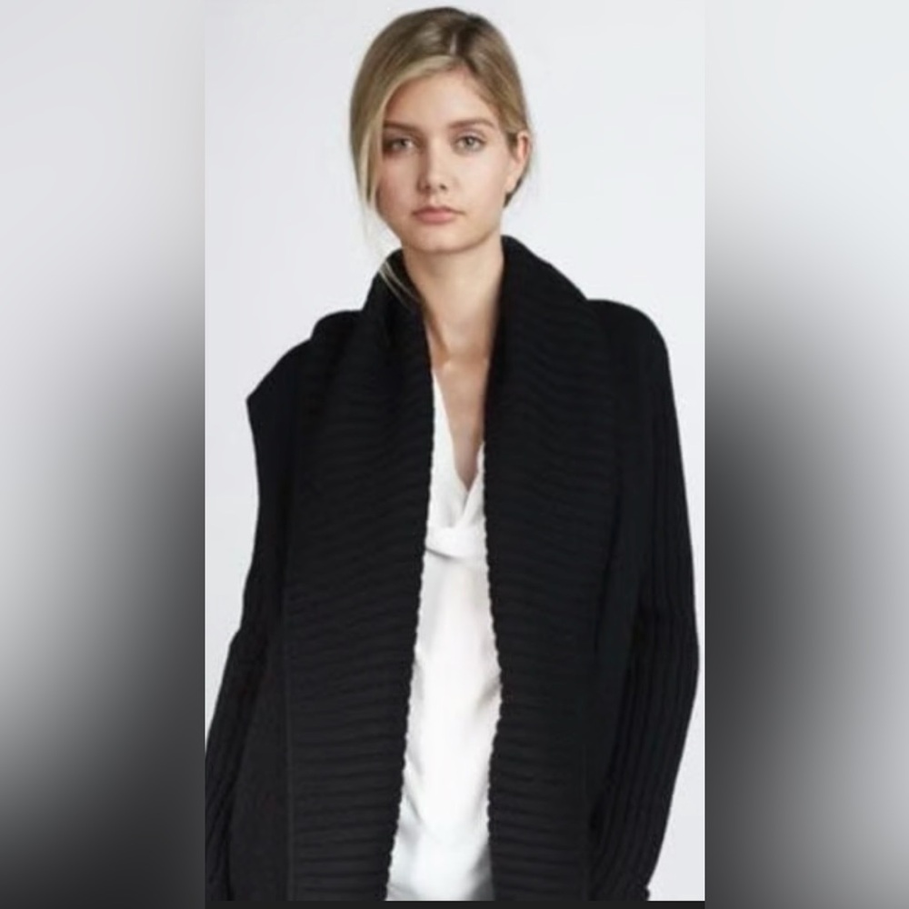 VINCE SPACE GRAY WOOL Shawl Collar Women's Sweater Cardigan - ,